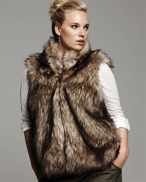 michael kors faux fur vest plus size|mike kors faux fur vest.